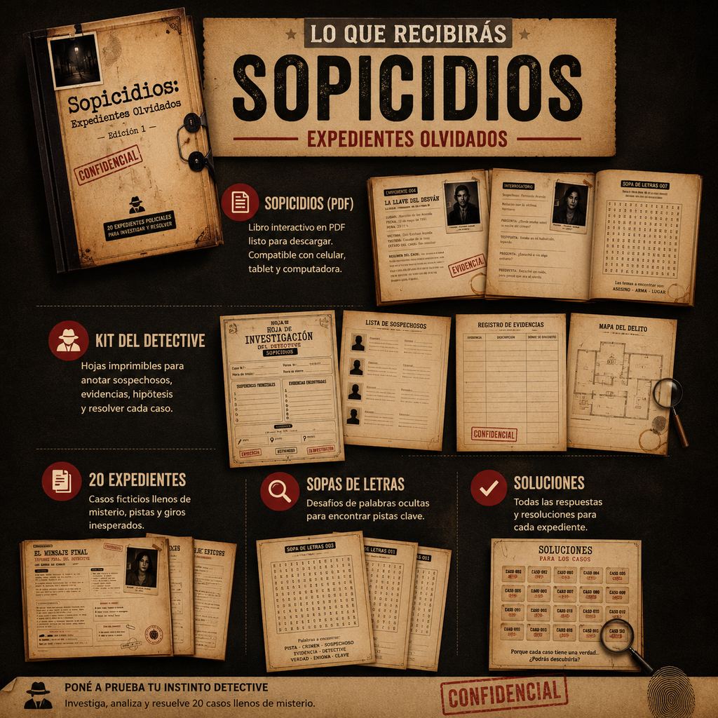 Sopicidios – Libro de Investigación Criminal Interactivo (PDF Digital)