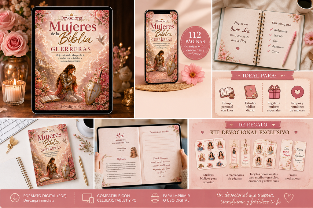 🌸 Devocional Mujeres de la Biblia – Guerreras | Ebook Digital (PDF)