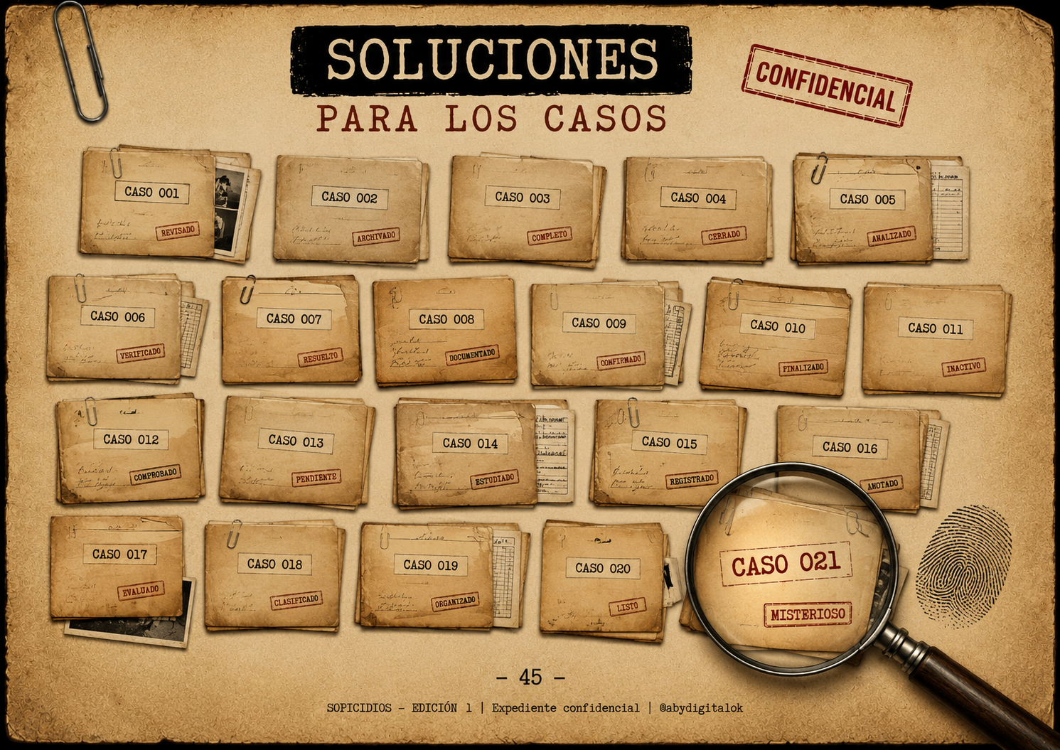 Sopicidios – Libro de Investigación Criminal Interactivo (PDF Digital)