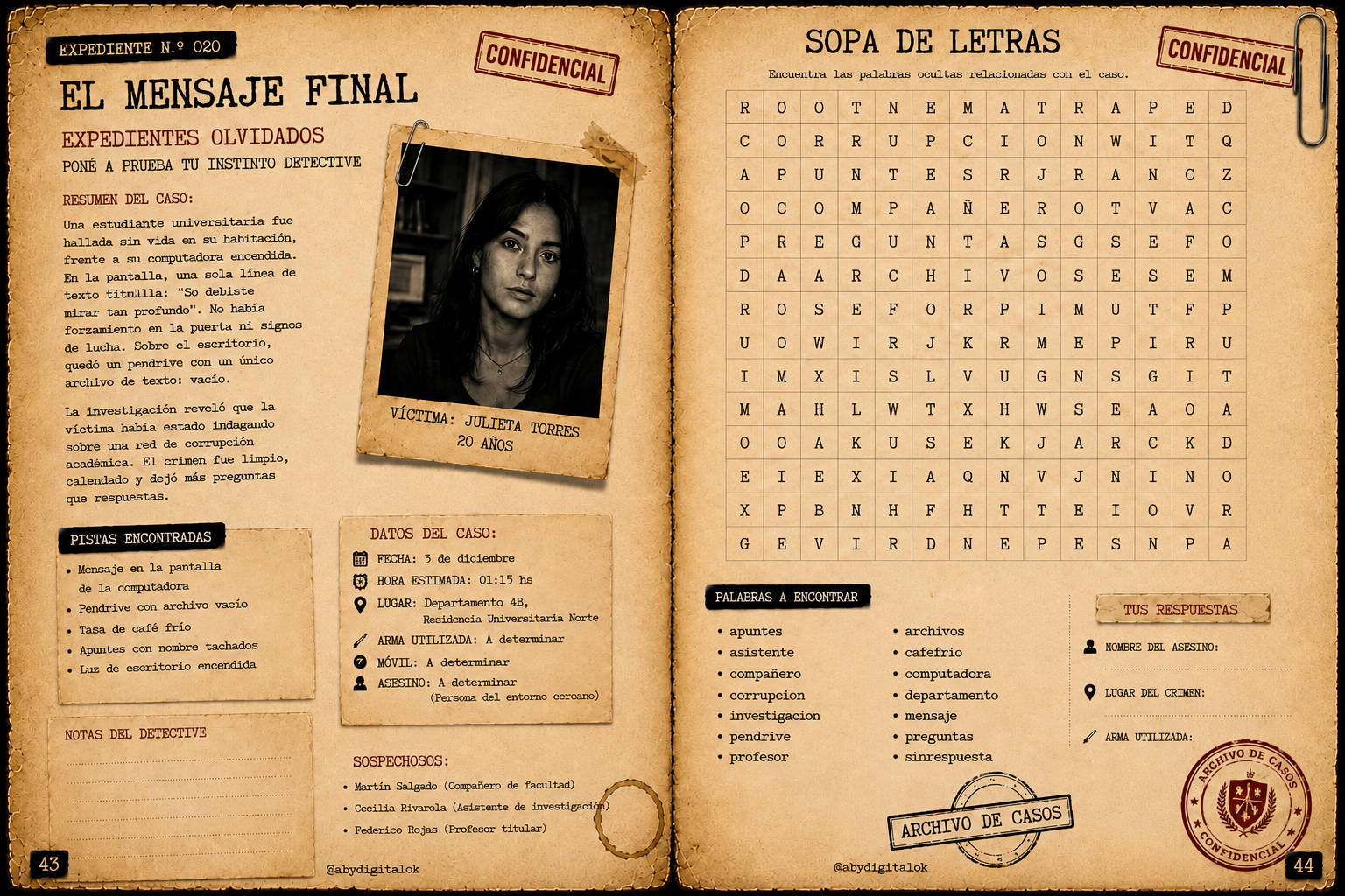 Sopicidios – Libro de Investigación Criminal Interactivo (PDF Digital)